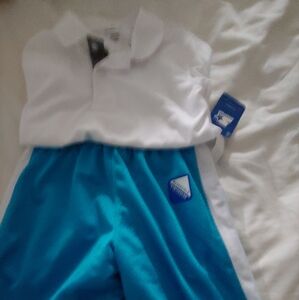 Starter reversible shorts new size 6-7 George 6-7 white shirt
